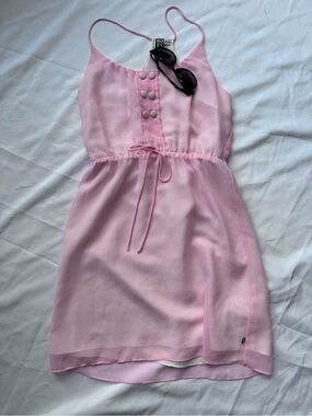 Roxy Pink Spaghetti-Strap Tie-Waist Summer Dress